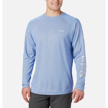 Columbia PFG Terminal Deflector Long Sleeve Big, Sudaderas Azules Grises Para Hombre | 916705-YNB